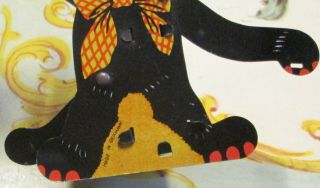 Vintage Germany Tin Litho Halloween Black Cat Clicker Noisemaker MOVES 2