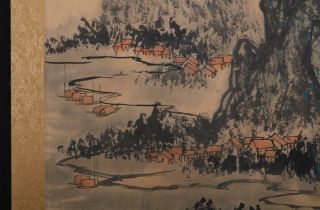 Fine Chinese Hand - painting Painting Scroll Guan Shanyue Marked With big hills 3