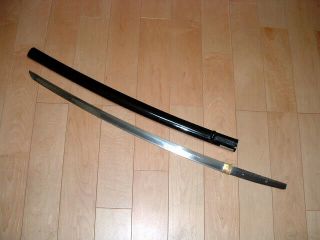 St056 Japanese Samurai Sword: Kuninobu Tachi Blade,  Habaki,  And Saya 66.  8 Cm
