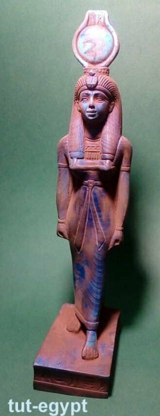 Ancient Egyptian Antique Egypt Statue Of Goddess Isis Stone Stand 380 - 362 Bc