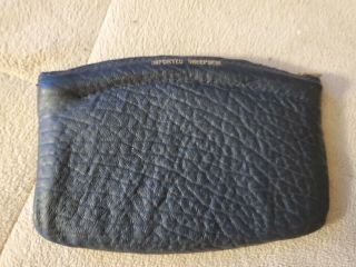 Vintage Roger ' s Air - Tite Pipe Tobacco Pouch Black Leather Imported Sheeps 3