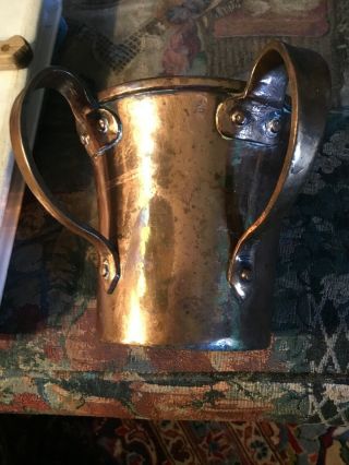 Rev War 18th Century Heavy Copper Dovetailed Two Handle Tavern Tankard 1780’s 2