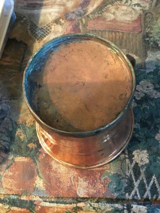 Rev War 18th Century Heavy Copper Dovetailed Two Handle Tavern Tankard 1780’s 3