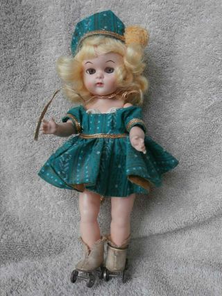 Vintage Ginny Vogue Clone Straight Leg Walker Doll 8 " Tagged Ginny Dress