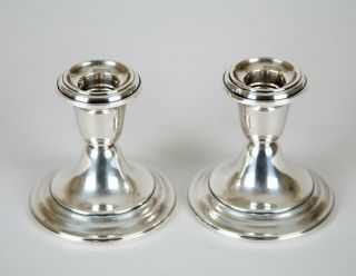 Gorham Sterling Silver Puritan 948 Console Candle Holders Candlesticks Set 2
