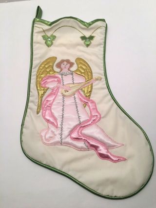 Vintage House Of Hatten Pink Angel Christmas Stocking Gorgeous