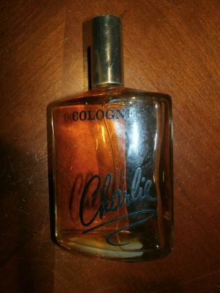 Vintage Perfume Revlon Charlie Cologne Glass Bottle 8 Fluid Ounces