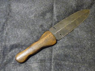 Early Sioux Indian Dag Knife Paddle Handle Hudson Bay Co Hb Hallmarks Forged Bld