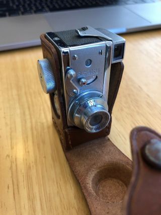 Vintage Steky Model Ii 16mm Vintage Spy Camera Anastigmat 25mm Lens Leather Case