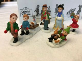 Vintage Lefton Colonial Village Christmas Figures The Tyler Family Set Of 4