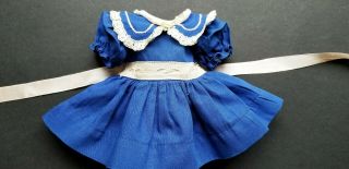 Vintage Tagged Toni P90 Ideal Doll Dress In Royal Blue Arttached Slip