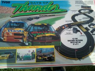 Vintage Tyco " Days Of Thunder " 440 Slot Car Set.  Complete With Grandstand.