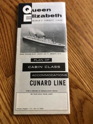 Rms Queen Elizabeth Cabin - Class Deck Plan / Cunard White Star