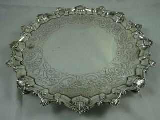 Magnificent George Iii Solid Silver Salver,  1762,  1161gm