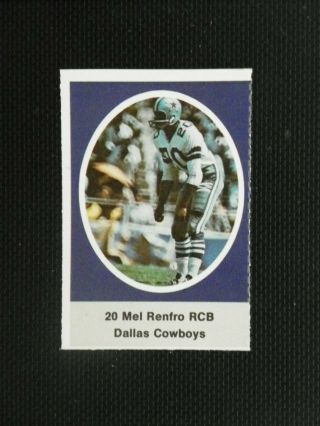 1972 Sunoco Football Stamp Mel Renfro Dallas Cowboys