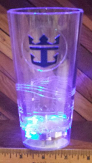 Royal Caribbean Cruise Line Led Light Up Plastic Glass Tumbler Cup Cocktail