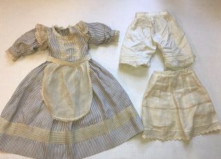 Antique German Bisque Doll Dress For 24 " Doll Gorgeous Lace Hand Sewn Underwear