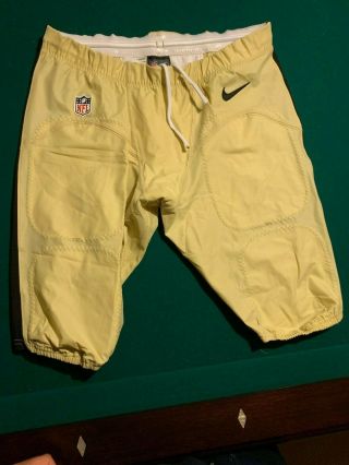 Orleans Saints Size 38 Short Game Worn /issue Drawstring Nike Football Pants