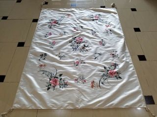 Antique Chinese Hand Embroidery Silk Wall Hanging Panel 198x150cm (x934)