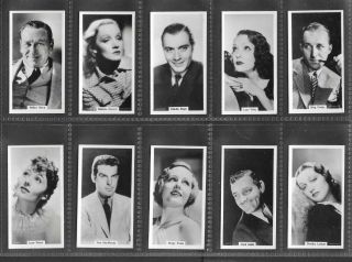R.  J.  LEA 1939 INTRIGUING (FILM STARS) FULL 54 CARD SET  FAMOUS FILM STARS 2