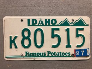 Vintage Idaho License Plate Embossed Famous Potatoes 