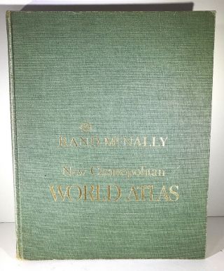 Vintage 1968 Rand Mcnally Cosmopolitan World Atlas Maps Book 14 " X 11.  5 "