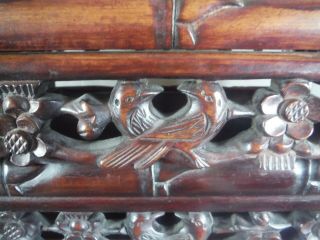 ANTIQUE HONG KONG CHINESE CARVED NESTING TABLES BIRDS & FLOWERS HONOLULU HAWAII 2
