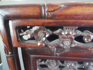 ANTIQUE HONG KONG CHINESE CARVED NESTING TABLES BIRDS & FLOWERS HONOLULU HAWAII 3