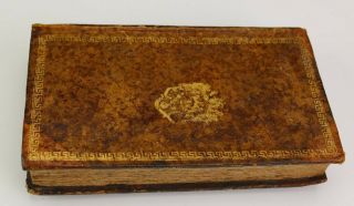 Antique Leather Covered Book w Thorens Table Top Music Box La Vie En Rose NR SMS 2