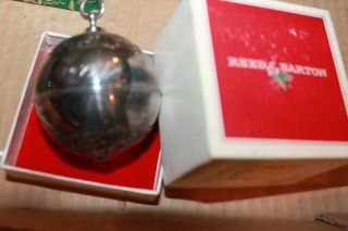Vintage Reed & Barton 1979 Holly Ball Christmas Ornament 3 - 1/2 " Silver Plated
