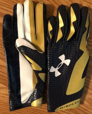 Notre Dame Football 2016 Team Issued Under Armour Gloves Xl