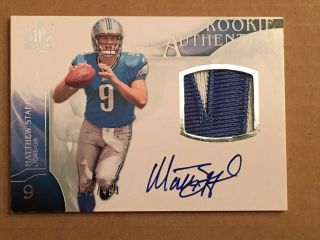 Matthew Stafford Sp Authentic Auto Jersey Patch Rc