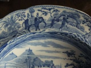 ANTIQUE EARLY 19THC SPODE BLUE & WHITE SOUP PLATE CARAMANIAN PATTERN C1820 3