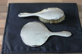 Vintage Sterling Silver Mirror And Brush Set 1923