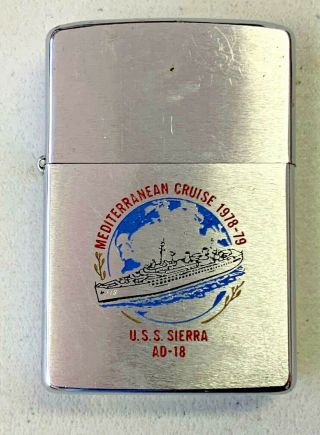 Zippo Souvenir Lighter U.  S.  S.  Sierra Ad - 18 1978 - 79