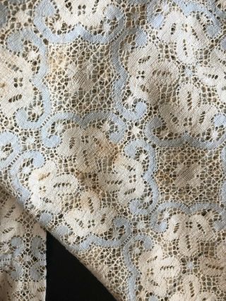 2 1/4 Yards Vintage Cotton Lace Yardage Fabric Sew Material White Estate Find
