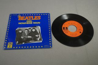 Vintage The Beatles Girl / Nowhere Man 45rpm Record With Picture Sleeve