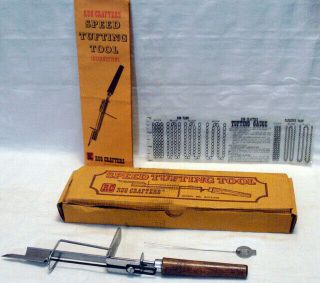 Vintage Rc Rug Crafters Speed Tufting Tool Threader,  Gauge & Instructions