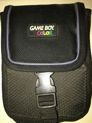 Vintage Nintendo Gameboy Color Travel Storage Case With Compartments Black