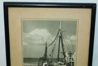 John W Gregory Vintage Photograph fishing boat At Mooring Provincetown Mass.  euc 3