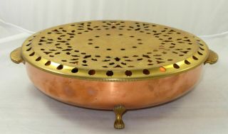 Vintage Copper And Brass Food Warmer Made Italy