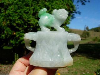GROUP OF ANTIQUE CHINESE JADE CARVINGS,  BELT HOOK,  VASE COVER,  COMB ETC 2