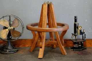 Vintage Oak Architect Industrial Drafting Stool,  Drafting Table Chair Base Parts