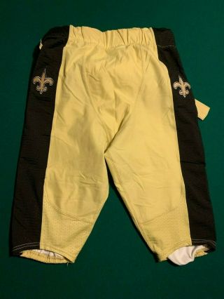 Orleans Saints Size 34 Gold Game Worn / Issued Nike Football Pants W/ Belt