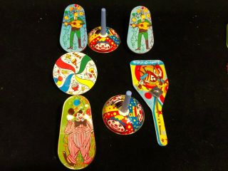 7 Vintage Metal / Tin Year’s Party Noisemakers Made In Usa
