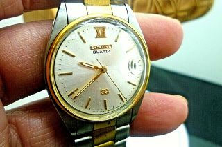Mens 34mm Seiko Sq 5y22 - 6009 Quartz Ss 2 - Tone 8 1/2 " Wrist Watch Vintage 1990