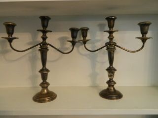 Pair Towle Sterling Silver Marked Candlesticks Candelabras Good Scrap