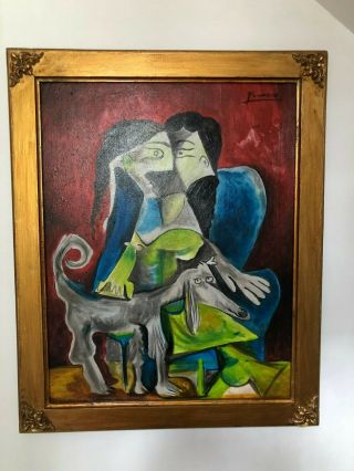 Pablo Picasso Artist Oil Painting On Canvas Signed Framed 26  X 34