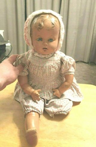 Vintage 20 " Composition Doll W/ Voice Box; Teeth; Ideal Baby Beautiful? Restore