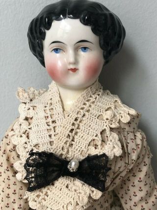Antique Germany (?) 16 " China Head Doll With Cloth Body